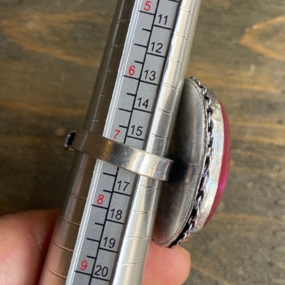 MASSIVE BOHO STYLE UNTREATED RUBY RING - Picture 4 of 13